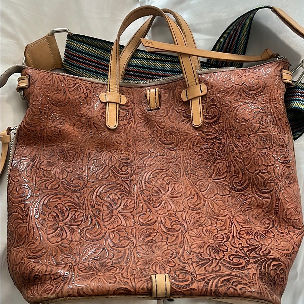 Consuela Brown Embossed Women's Bag - Picture 2 of 5